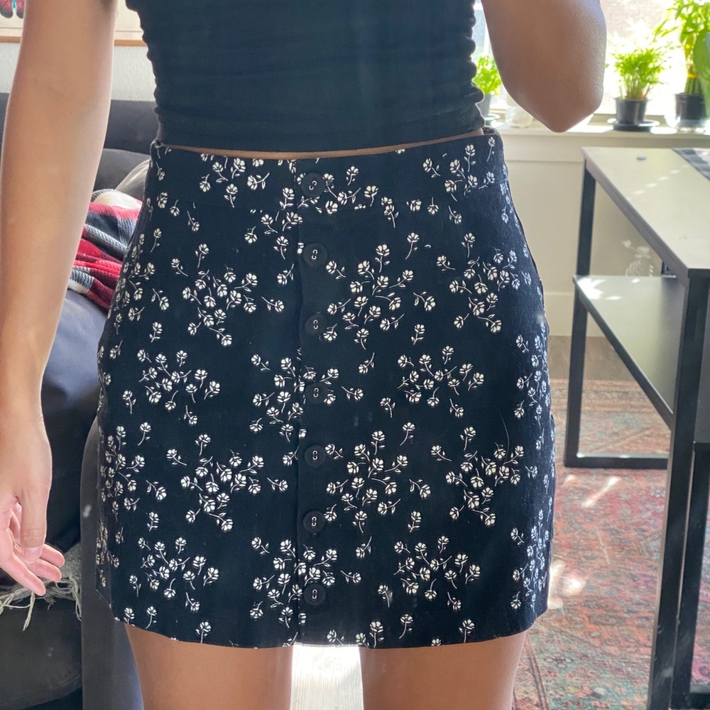 Black floral skirt